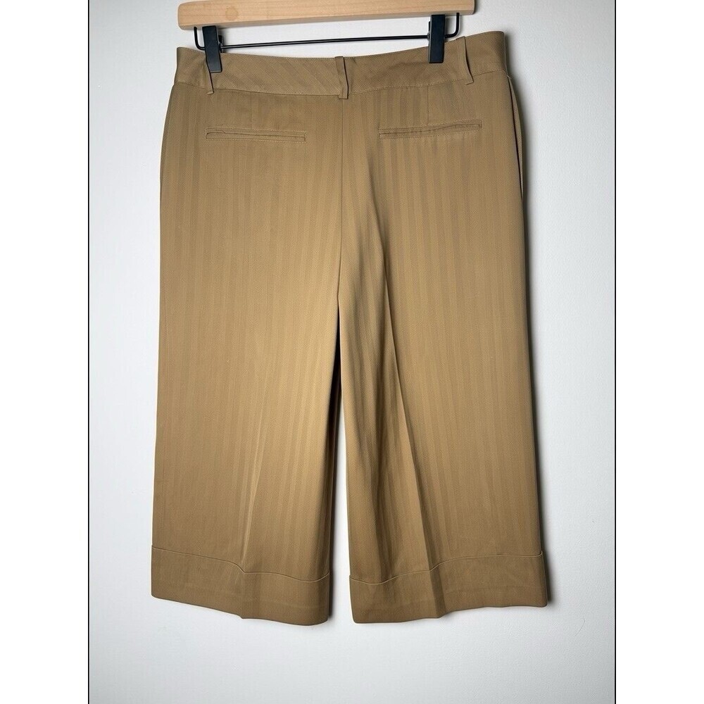 Banana Republic Capri Cropped Silk & Linen Contoured Fit Pants - Brown - Size 8 - Picture 2 of 16
